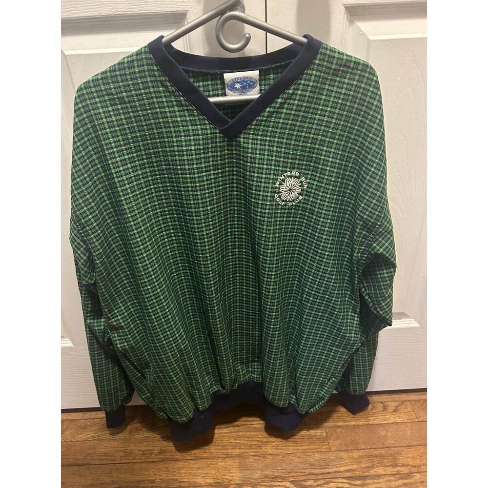 Mens VTG Starbus 1998Pullover Windbreaker Winters Run Golf Club Large